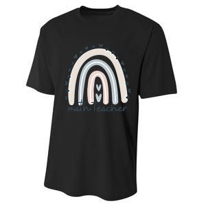 Math Teacher With Rainbow Design Gift Performance Sprint T-Shirt