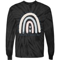 Math Teacher With Rainbow Design Gift Tie-Dye Long Sleeve Shirt