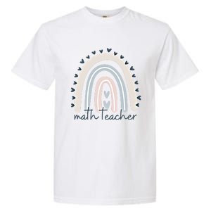 Math Teacher With Rainbow Design Gift Garment-Dyed Heavyweight T-Shirt