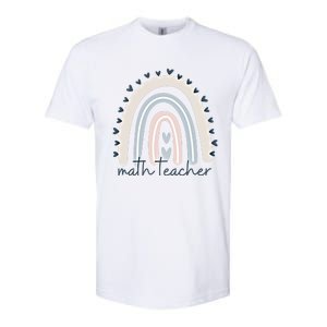 Math Teacher With Rainbow Design Gift Softstyle CVC T-Shirt