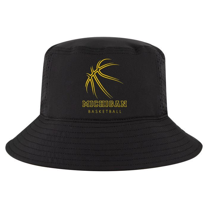 MI The Wolverine State Graphic Art Michigan Basketball Fan Cool Comfort Performance Bucket Hat