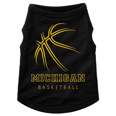 MI The Wolverine State Graphic Art Michigan Basketball Fan Doggie Tank