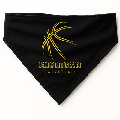 MI The Wolverine State Graphic Art Michigan Basketball Fan USA-Made Doggie Bandana
