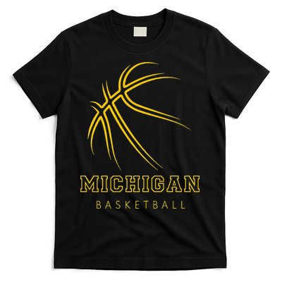MI The Wolverine State Graphic Art Michigan Basketball Fan T-Shirt