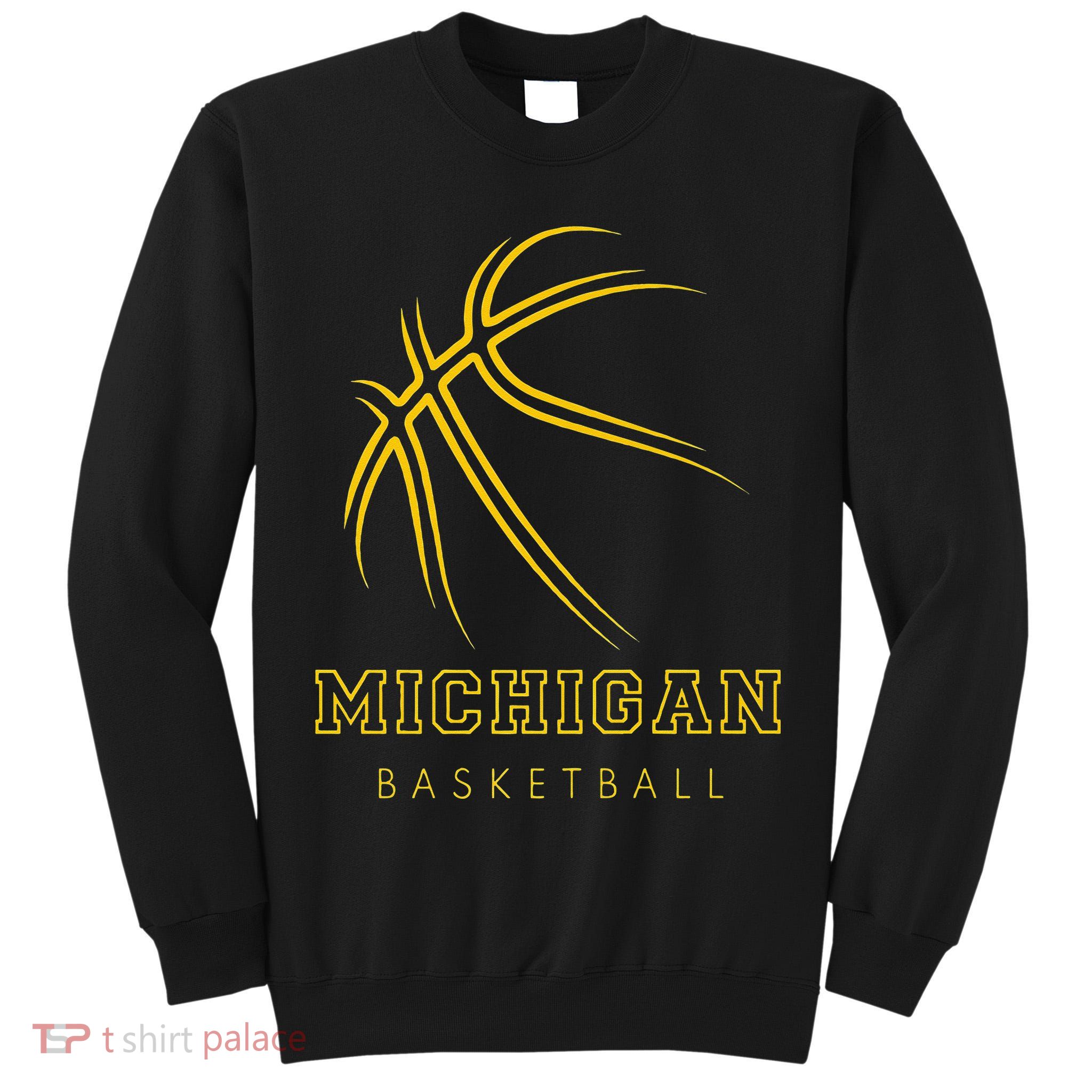 MI The Wolverine State Graphic Art Michigan Basketball Fan Tall Sweatshirt