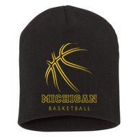 MI The Wolverine State Graphic Art Michigan Basketball Fan Short Acrylic Beanie