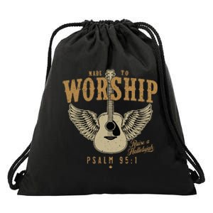 Made To Worship Psalm 95 Faith Christian Bible Verse Drawstring Bag