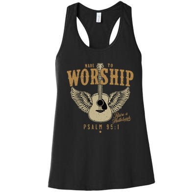 Made To Worship Psalm 95 Faith Christian Bible Verse Women's Racerback Tank