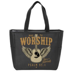 Made To Worship Psalm 95 Faith Christian Bible Verse Zip Tote Bag