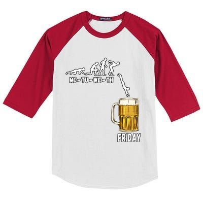 Monday Tuesday Wednesday Thursday Friday Beer Gift Kids Colorblock Raglan Jersey