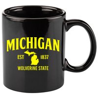 Michigan The Wolverines State 11oz C Handle Ceramic Mug