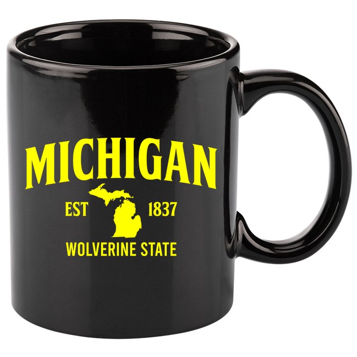 Michigan The Wolverines State 11oz C Handle Ceramic Mug