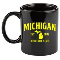 Michigan The Wolverines State 11oz C Handle Ceramic Mug
