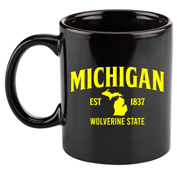 Michigan The Wolverines State 11oz C Handle Ceramic Mug