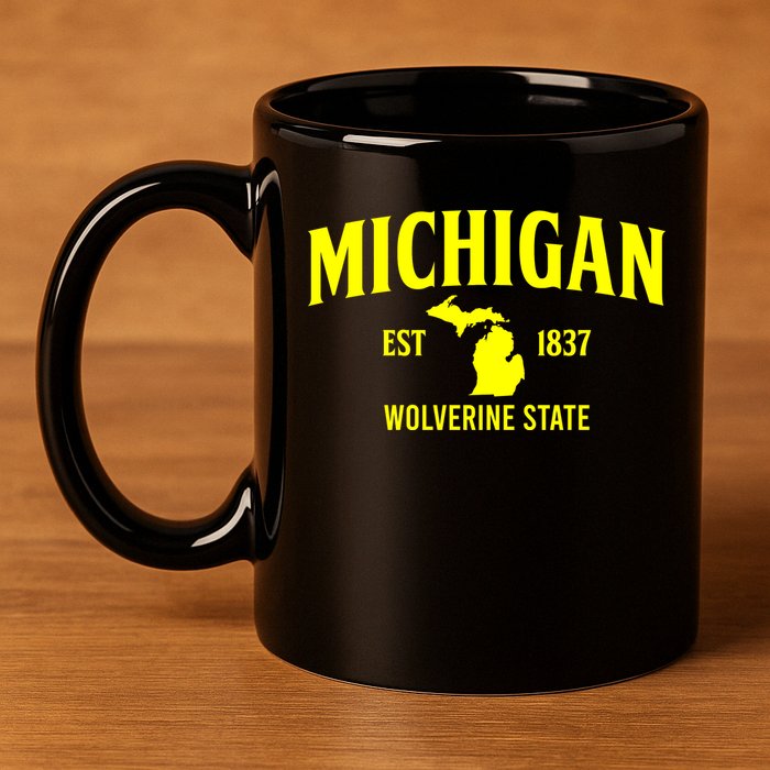 Michigan The Wolverines State 11oz C Handle Ceramic Mug