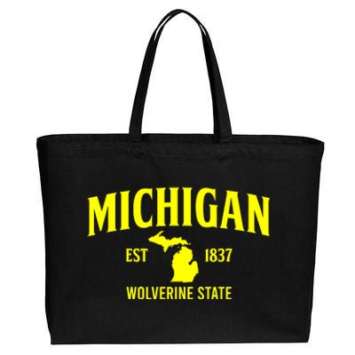 Michigan The Wolverines State Cotton Canvas Jumbo Tote