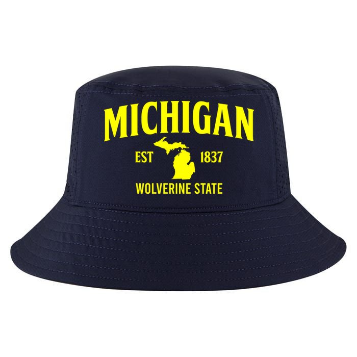 Michigan The Wolverines State Cool Comfort Performance Bucket Hat