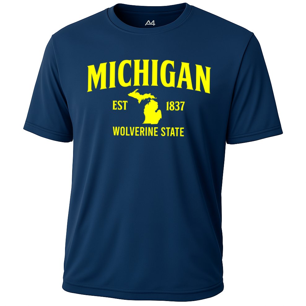 Michigan The Wolverines State Performance Shirt