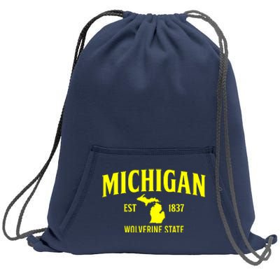 Michigan The Wolverines State Sweatshirt Cinch Pack Bag