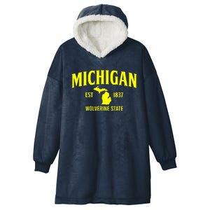 Michigan The Wolverines State Hooded Wearable Blanket