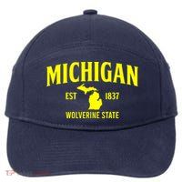 Michigan The Wolverines State 7-Panel Snapback Hat