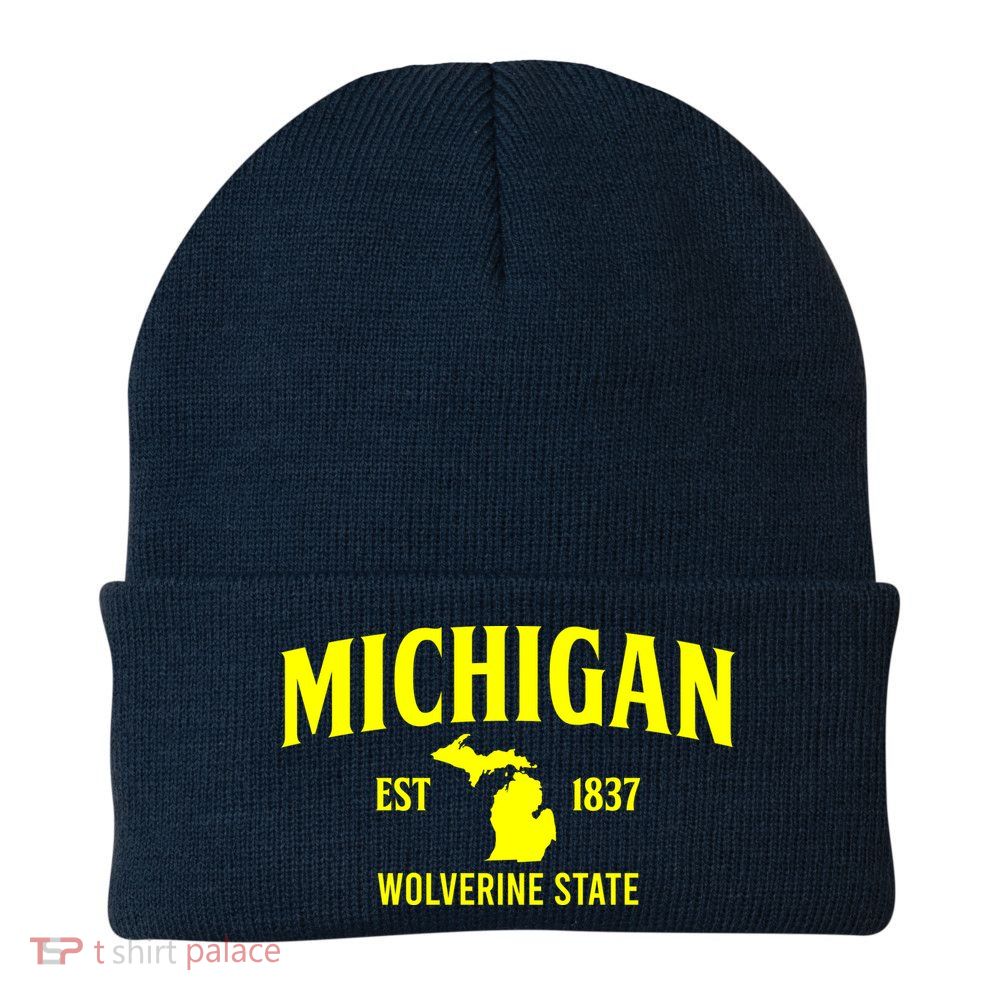 Michigan The Wolverines State Beanie