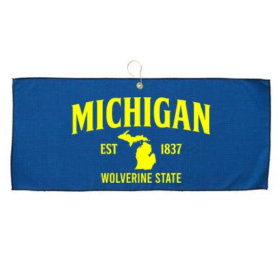 Michigan The Wolverines State Large Microfiber Waffle Golf Towel