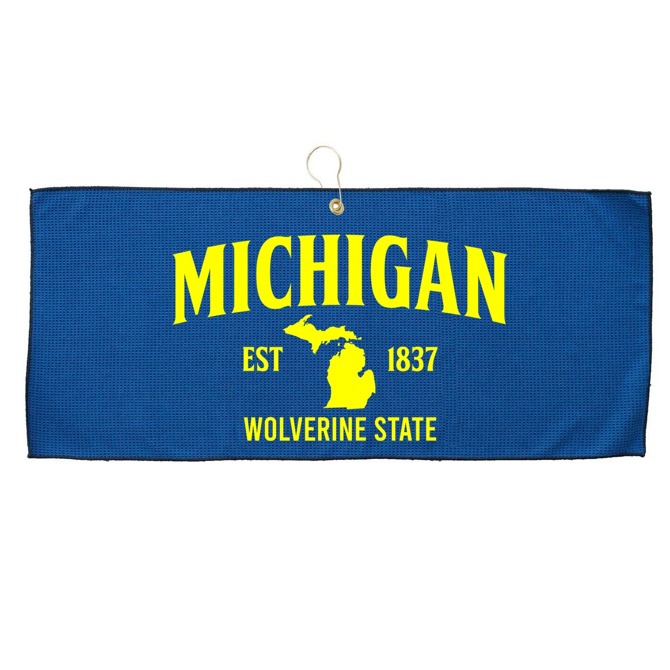 Michigan The Wolverines State Large Microfiber Waffle Golf Towel