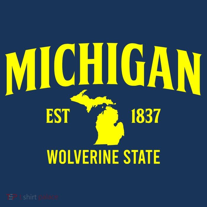 Michigan The Wolverines State Poster