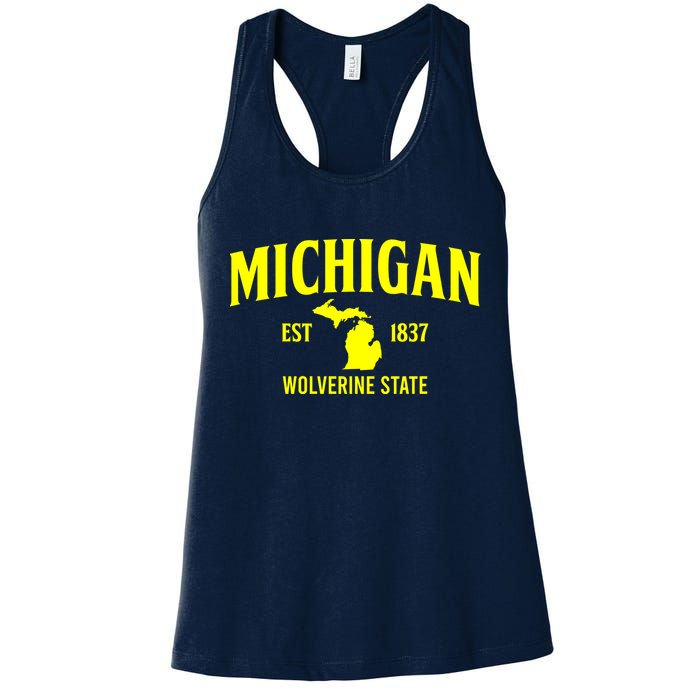 Michigan The Wolverines State Womens Tank Top