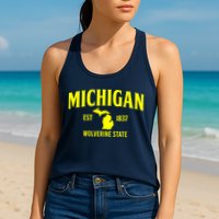 Michigan The Wolverines State Womens Tank Top