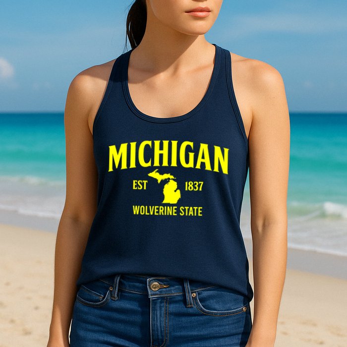 Michigan The Wolverines State Womens Tank Top