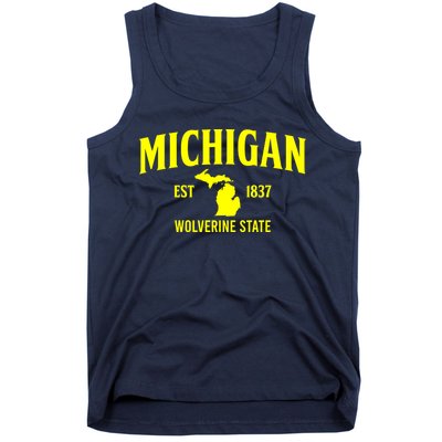 Michigan The Wolverines State Tank Top