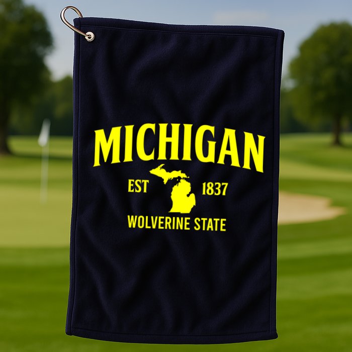 Michigan The Wolverines State Golf Towel