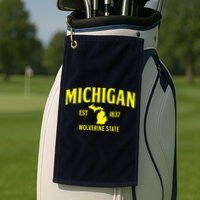 Michigan The Wolverines State Golf Towel