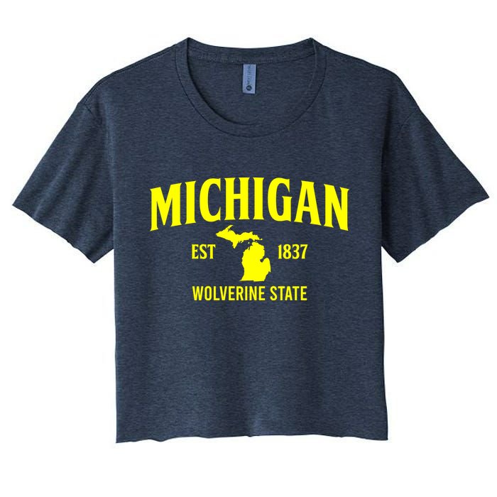 Michigan The Wolverines State Women's Crop Top Tee