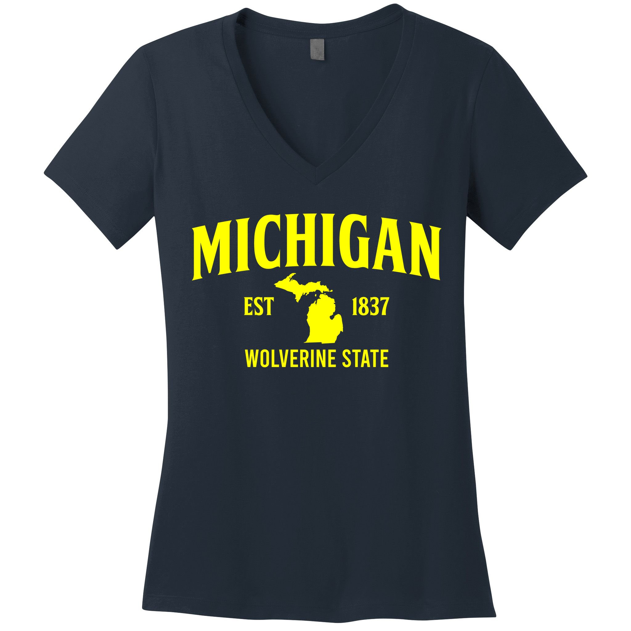 Michigan The Wolverines State Women's V-Neck T-Shirt