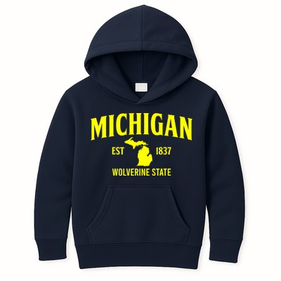 Michigan The Wolverines State Kids Hoodie