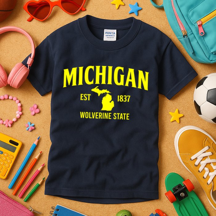 Michigan The Wolverines State Kids T-Shirt