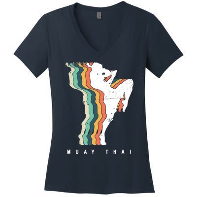 Muay Thai Wo Girls Women's V-Neck T-Shirt