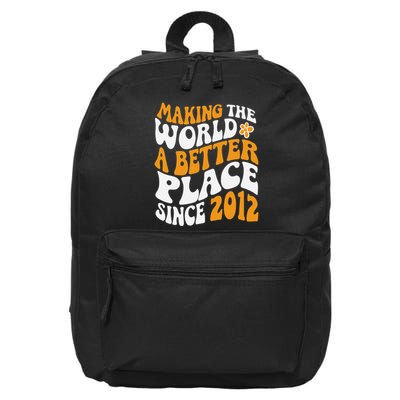 Making The World Better Since 2012 Birthday 16 in Basic Backpack