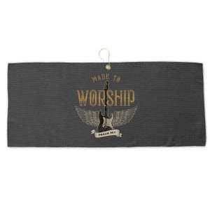 Made To Worship Psalm 95 1 Christian Worship Bible Verse Large Microfiber Waffle Golf Towel