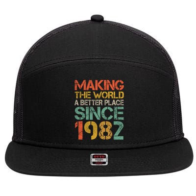 Making The World A Better Place Since 1982 7 Panel Mesh Trucker Snapback Hat