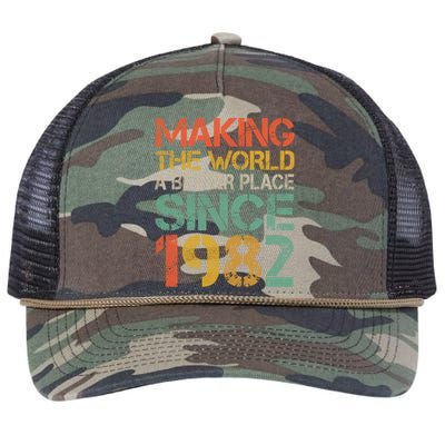 Making The World A Better Place Since 1982 Retro Rope Trucker Hat Cap