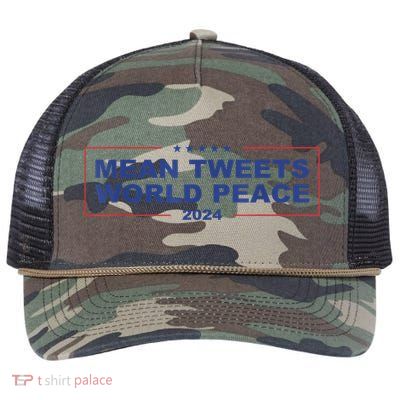 Mean Tweets World Peace 2024 Retro Rope Trucker Hat Cap