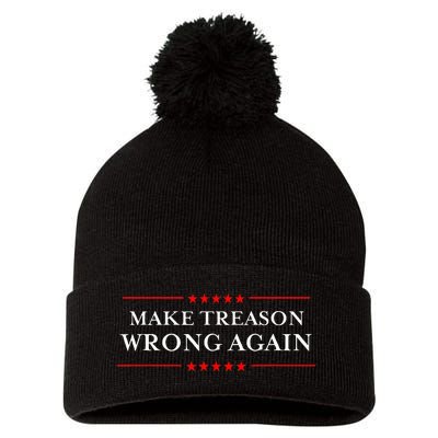 Make Treason Wrong Again Political Resist Lying Anti Trump Pom Pom 12in Knit Beanie