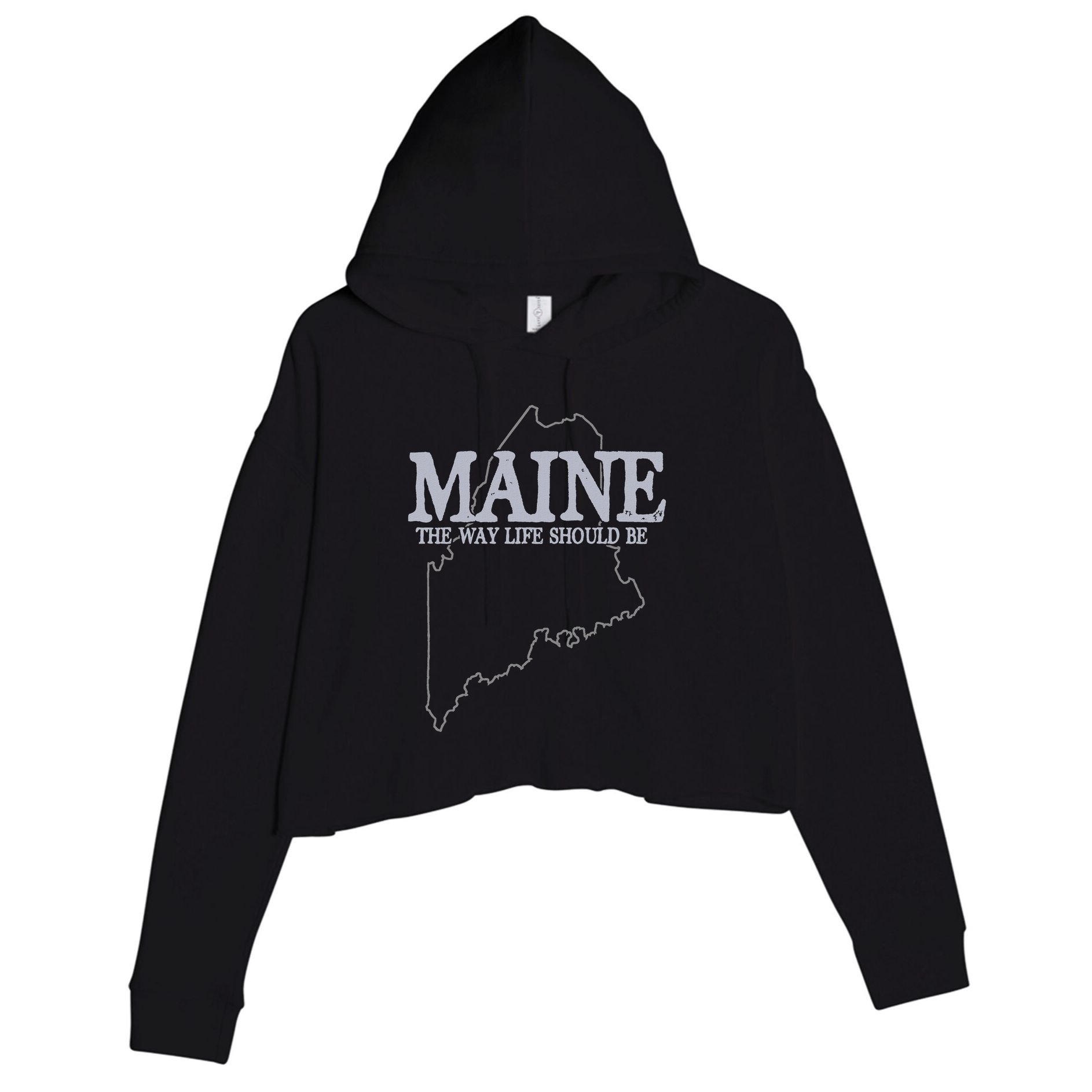 Maine The Way Life Should Be State Pride Crop Fleece Hoodie