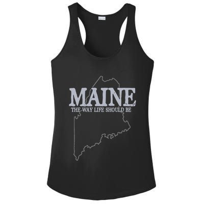 Maine The Way Life Should Be State Pride Ladies PosiCharge Competitor Racerback Tank