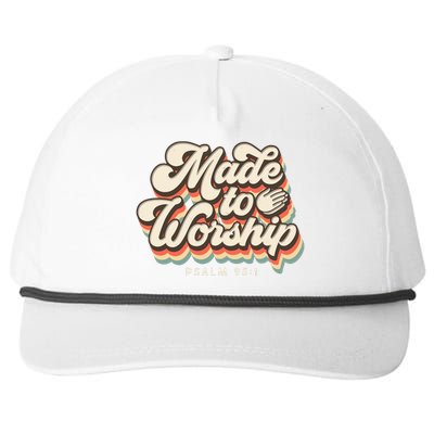 Made To Worship Gifts Praise Psalm Verse Christian Leader Snapback Five-Panel Rope Hat