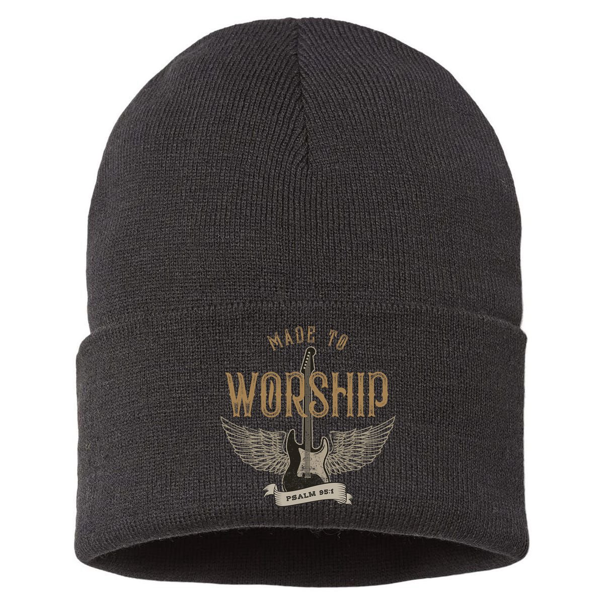 Made To Worship Psalm 95 1 Christian Worship Bible Verse Sustainable Knit Beanie